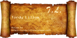 Tordy Liliom névjegykártya